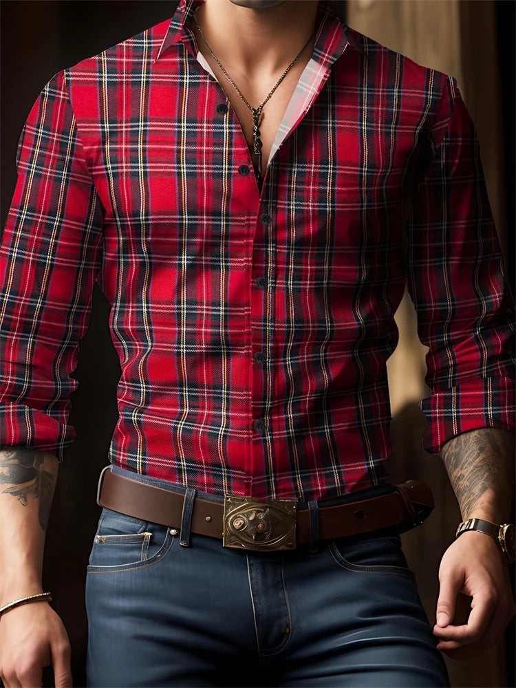 V-Neck Print Casual Shirt