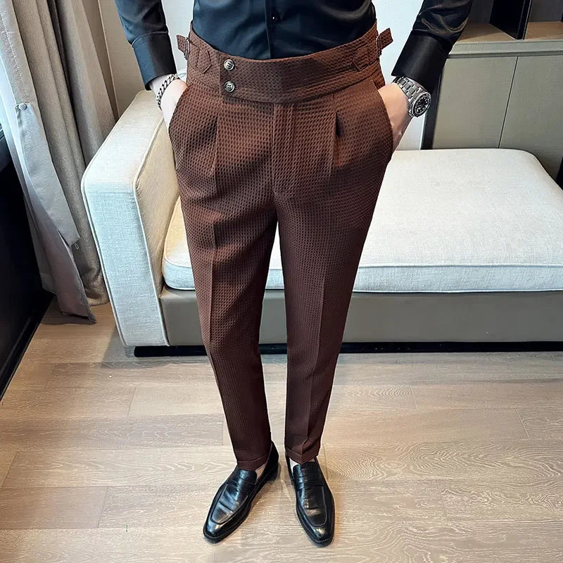 High-Waist Formal Slim Dress Pants