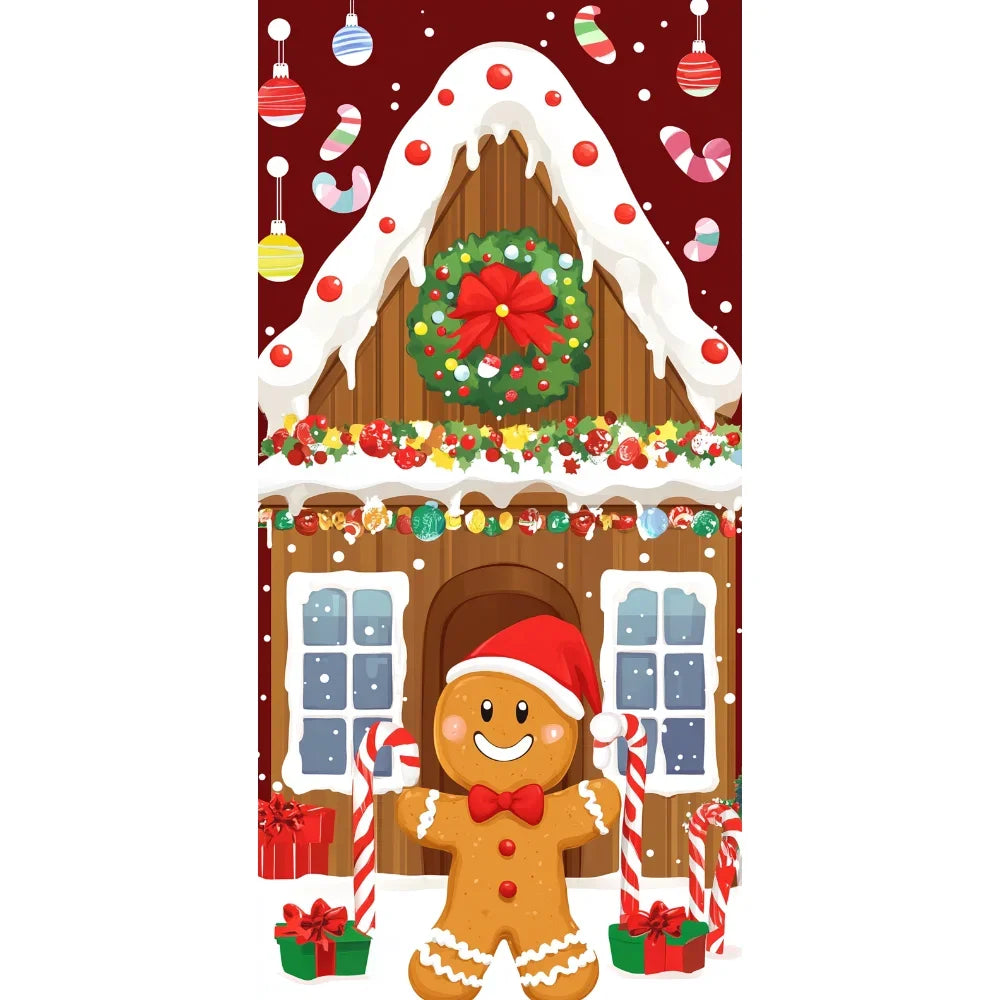 Gingerbread Christmas Door Cover