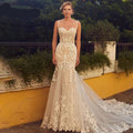 Spaghetti Straps Sparkly Mermaid Wedding Dress