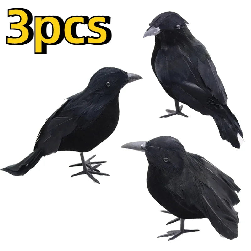 Halloween Artificial Crow Decorations