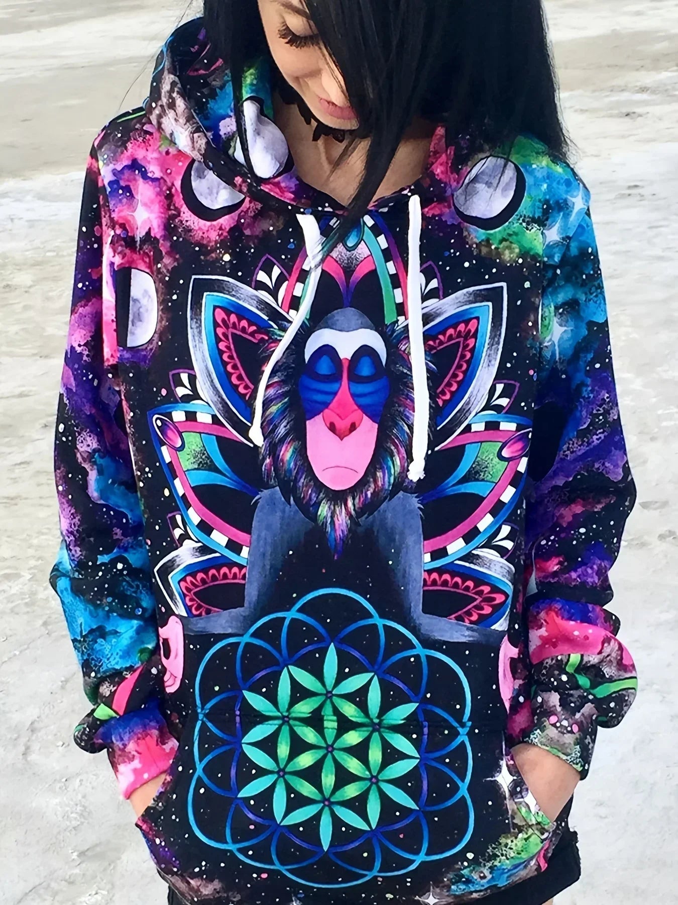 3D Graphic Loose Hoodie