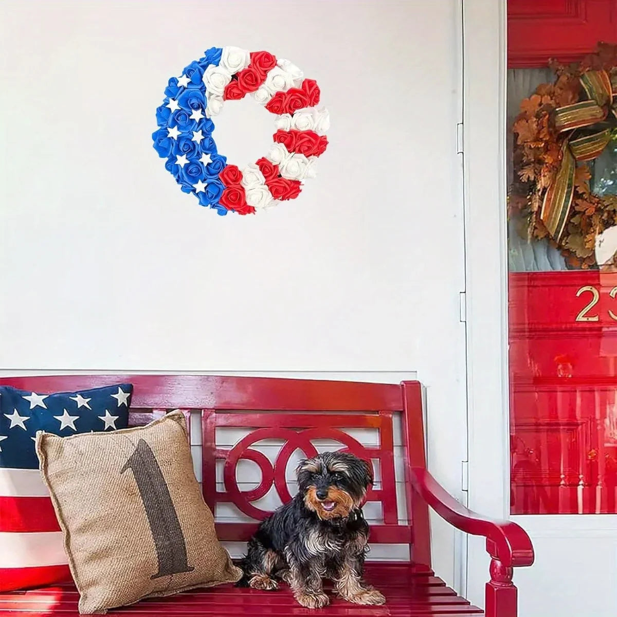 USA Flag Holiday Wreath