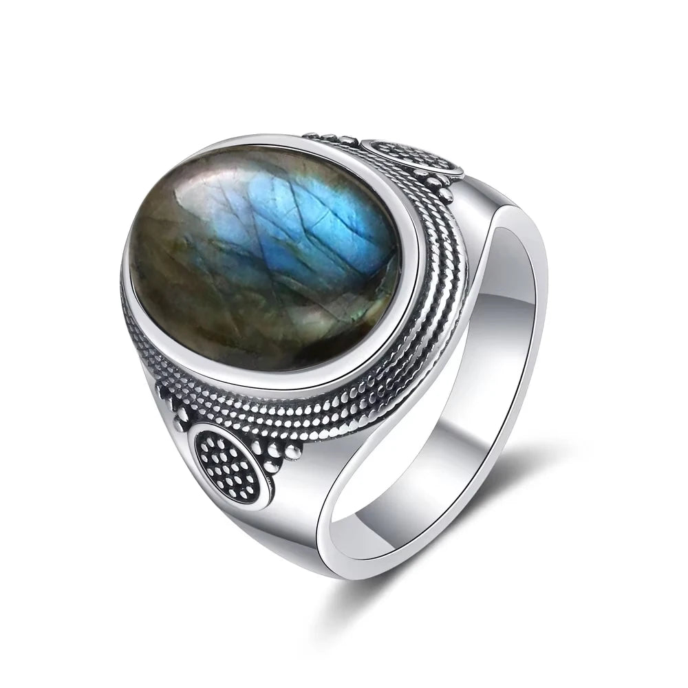 Intgem Labradorite Moonstone Ring