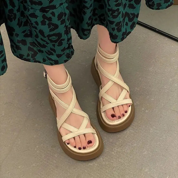 Women Graffiti Ankle Strap Sandals