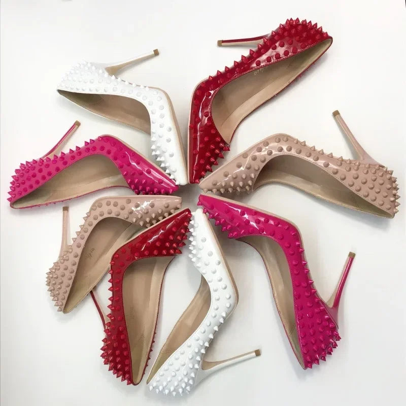 Studded Patent Leather Pumps