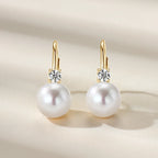 Sterling Silver Pearl Hoop Earrings