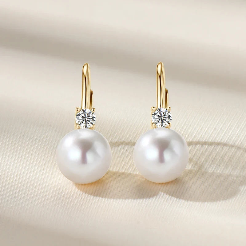 Sterling Silver Pearl Hoop Earrings