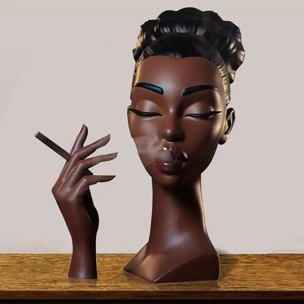 Black Lady Smoker Sculpture