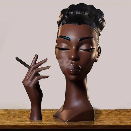 Black Lady Smoker Sculpture