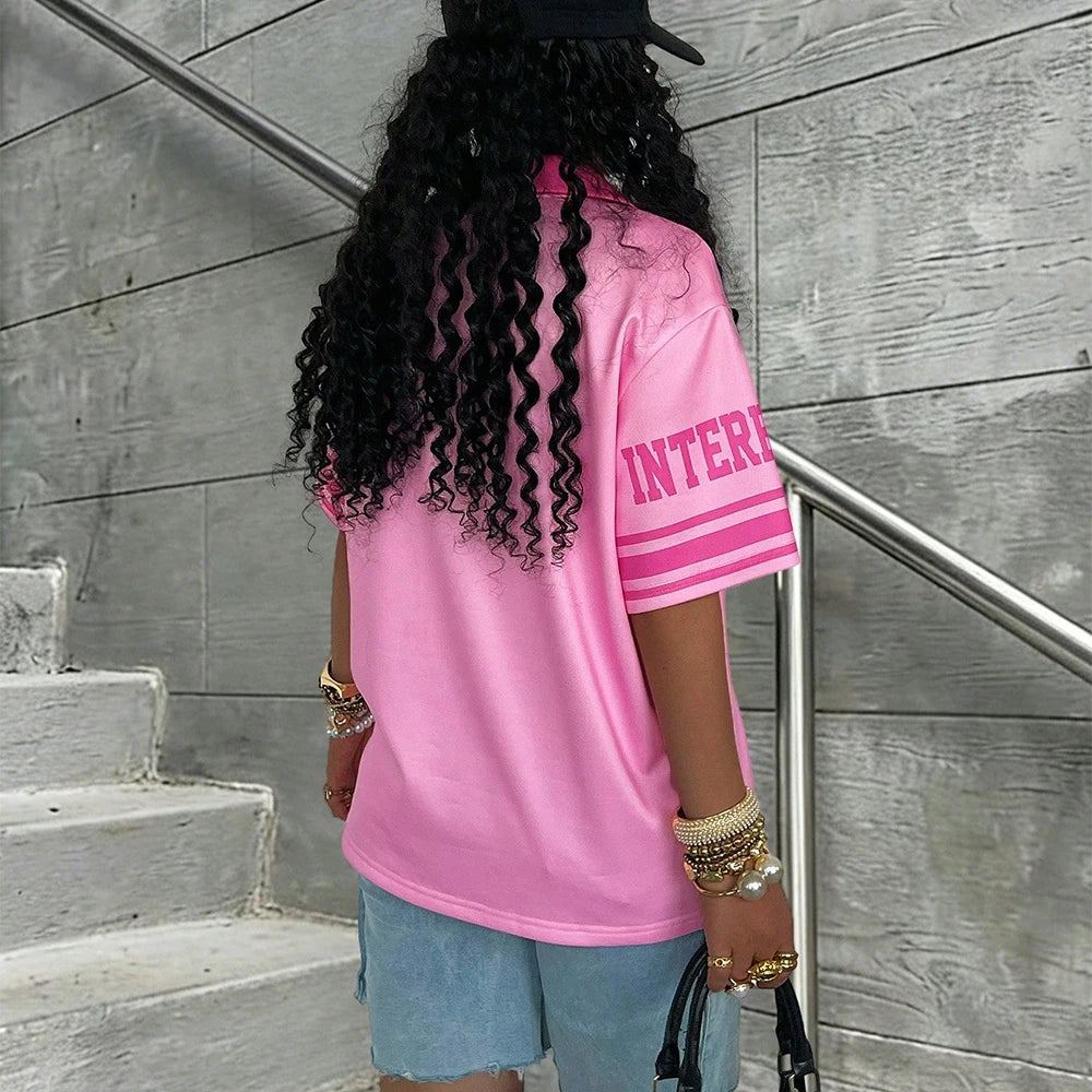 Polyester Striped V-Neck True-To-Size Fit T-Shirt