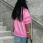 Polyester Striped V-Neck True-To-Size Fit T-Shirt
