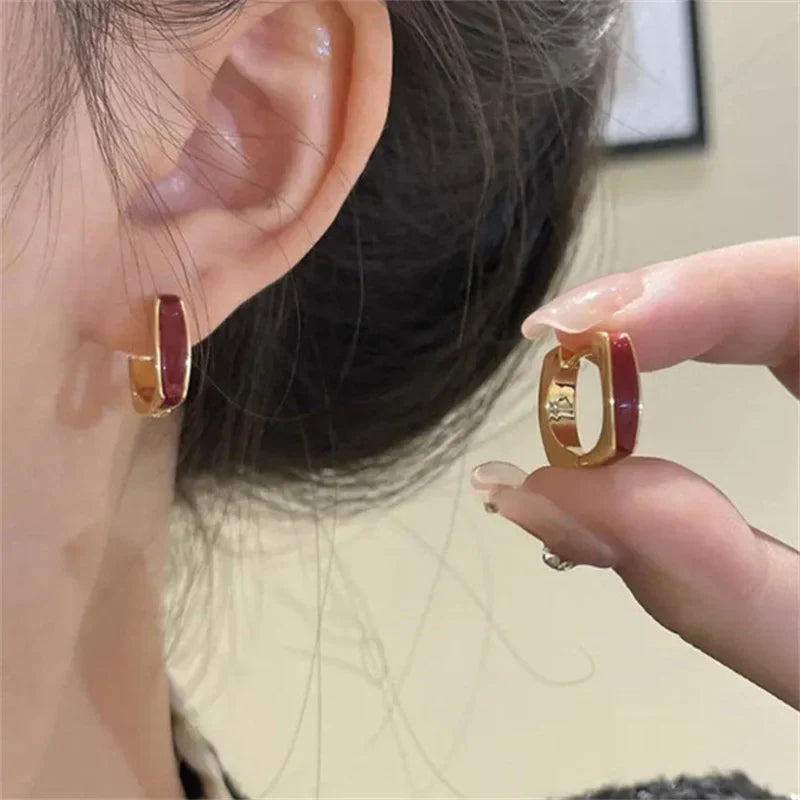 Light Luxury Rhinestone Hoops