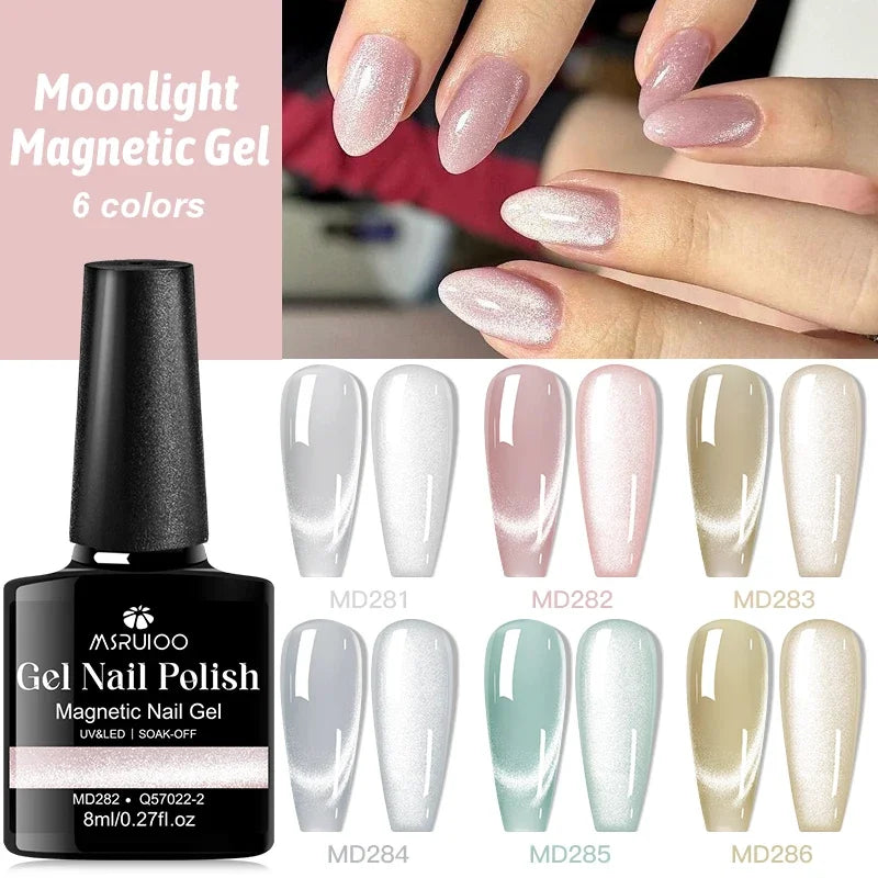 Moonlight Cat Magnetic Gel Nail