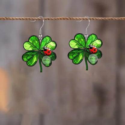 Ladybug Clover Party Earrings