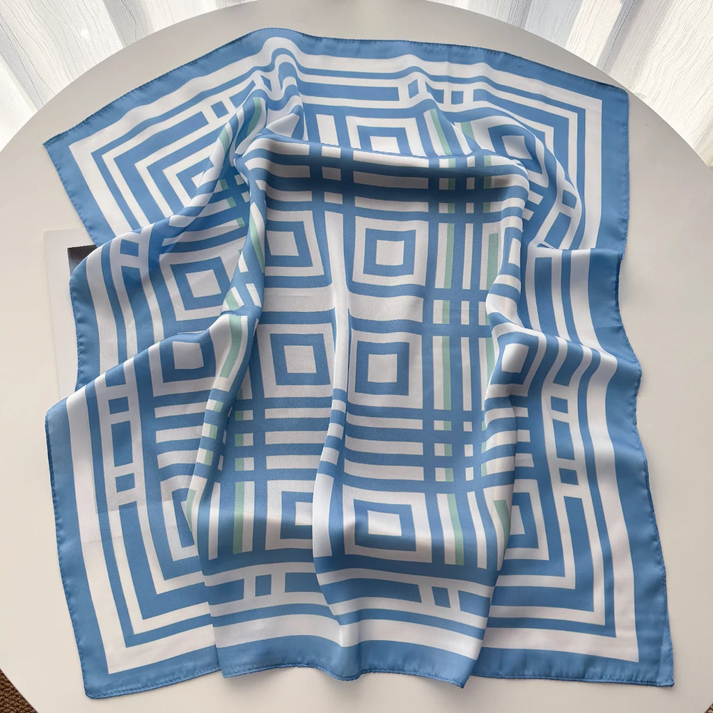 Imitation Silk Floral Square Scarf