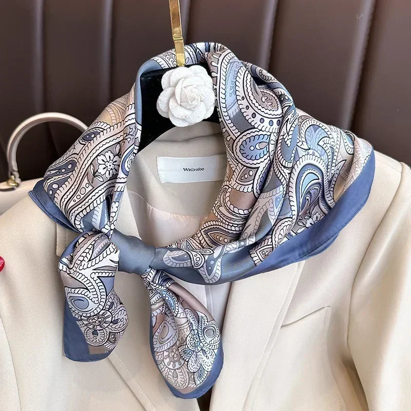 Luxury Print Silk Square Scarf