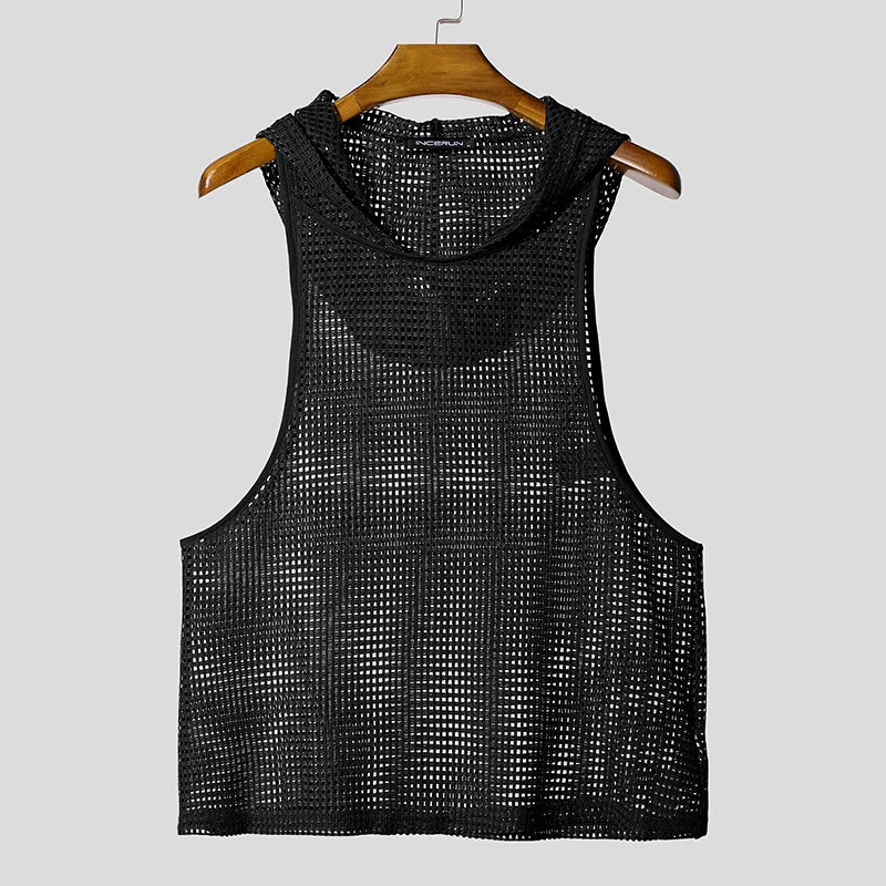 INCERUN Mesh Hooded Vest