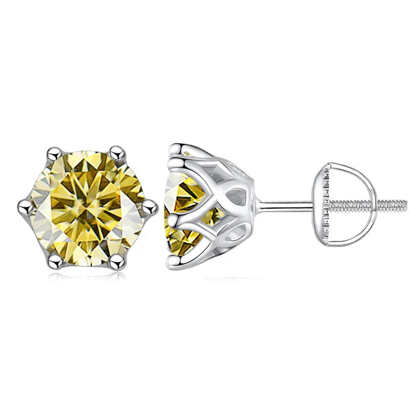 Colorful Moissanite Stud Earrings