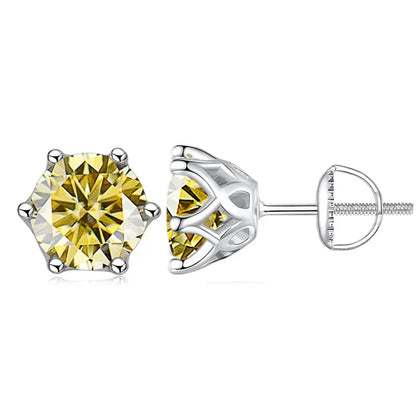 Colorful Moissanite Stud Earrings