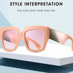 Oversized Square Retro Sunglasses UV400