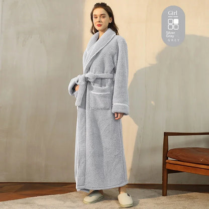 Autumn Winter Thick Cotton Flannel Bathrobe