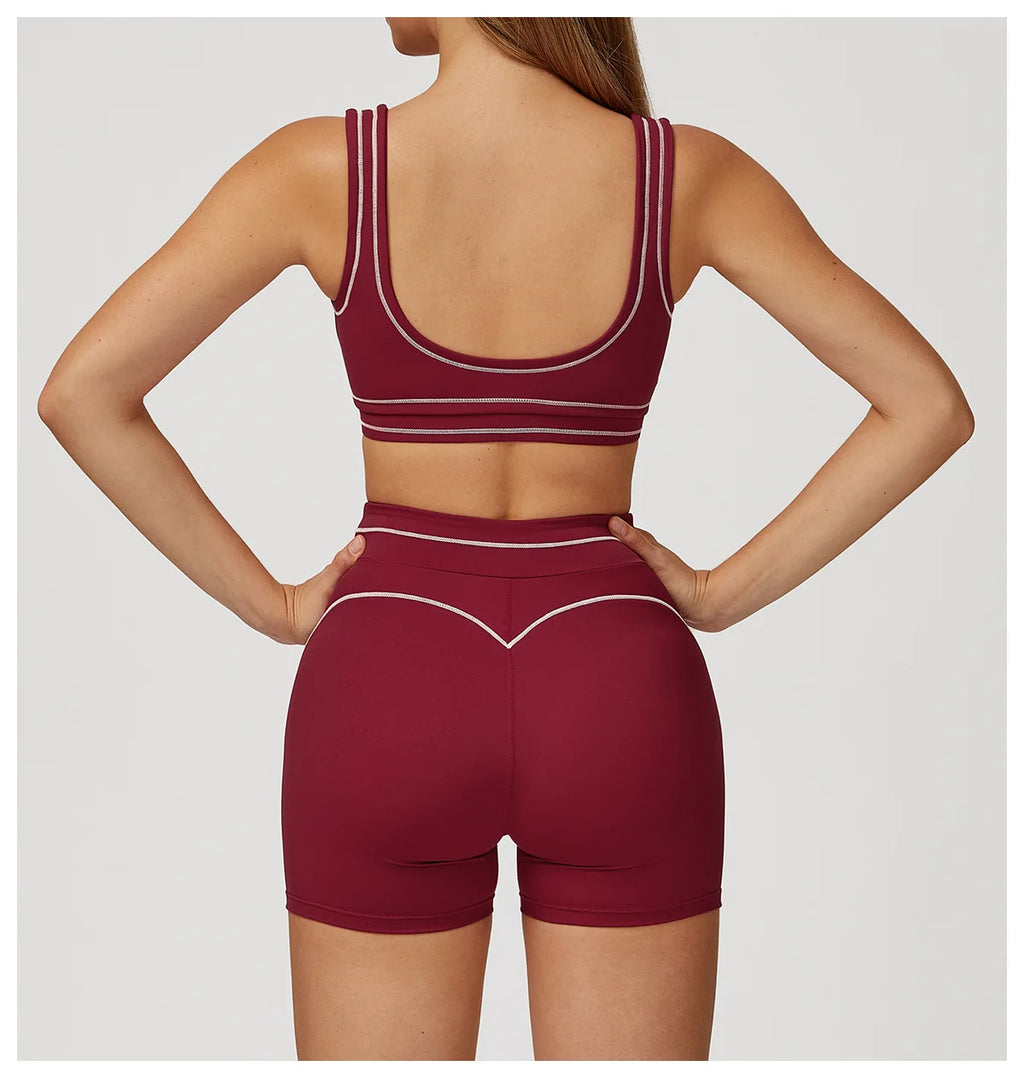 Knit Construction Sleeveless True-To-Size Fit Two-Piece Yoga Set