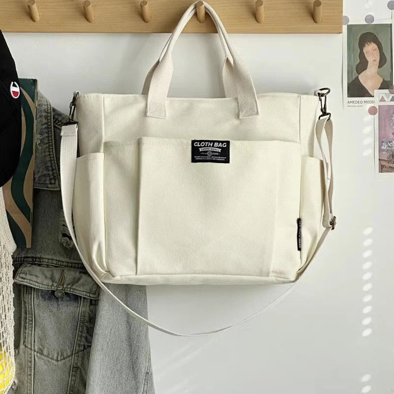 Canvas Crossbody Tote Bag