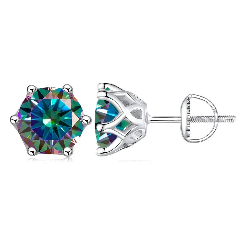 Colorful Moissanite Stud Earrings