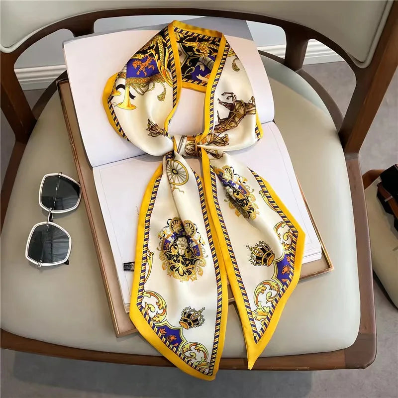 Graphic Ribbon Long Strip Scarf