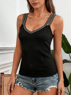 Rhinestone V-Neck Cami Top