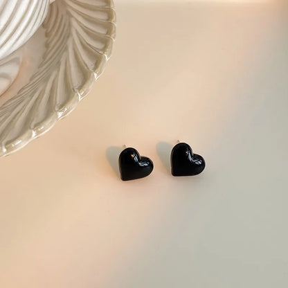 Red Heart Stud Earrings
