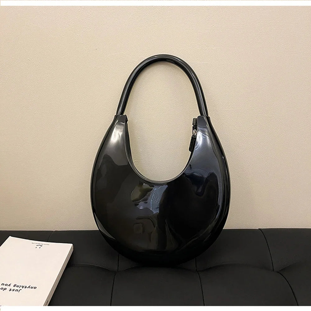 Solid Round Underarm Bag