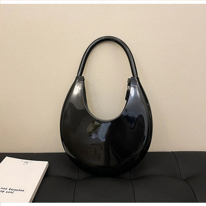 Solid Round Underarm Bag