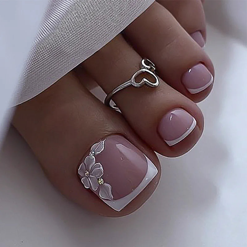 French False Toe Nails Heart