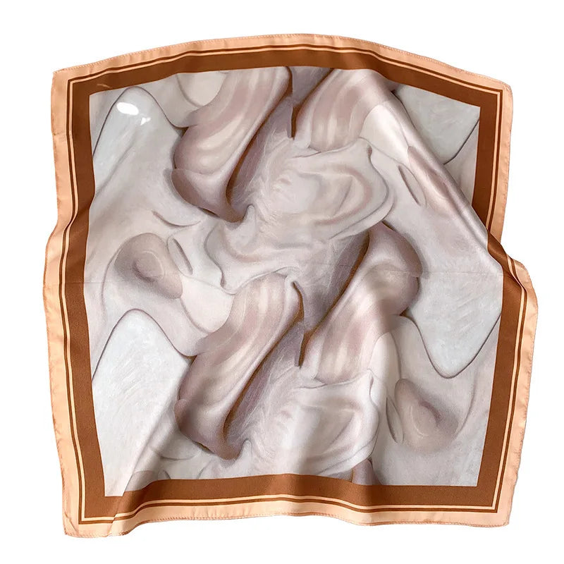 Abstract Marble Satin Square Scarf