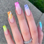 Gradient Wearing Fake Nails Long