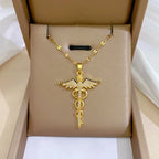 Dragonfly Zircon Pendant Necklace