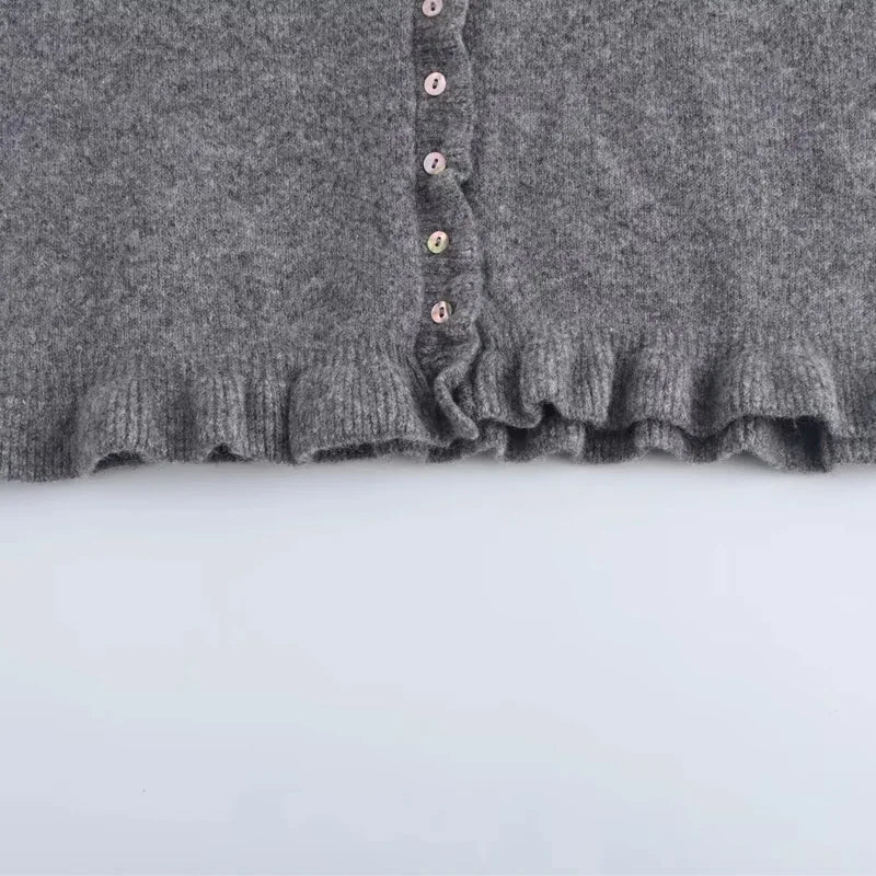 Bluey Gray Ruffle Cardigan