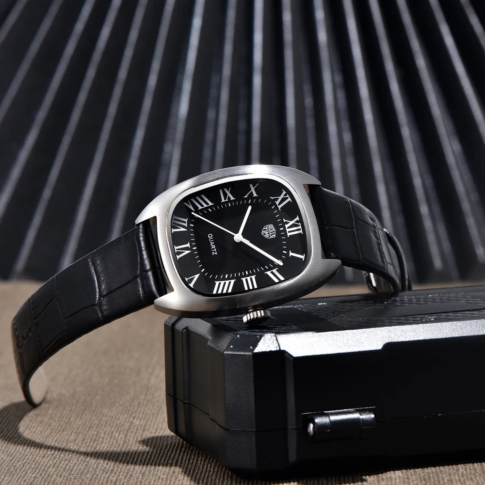 RollsTimi Oval Leather Quartz Watch