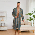 Print Flower Sleepwear Long Bathrobe