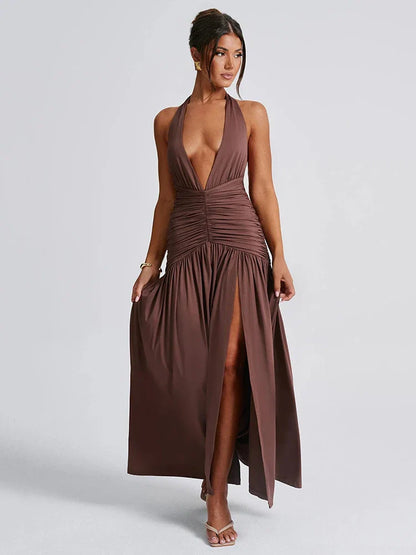 Halter Backless Maxi Dress