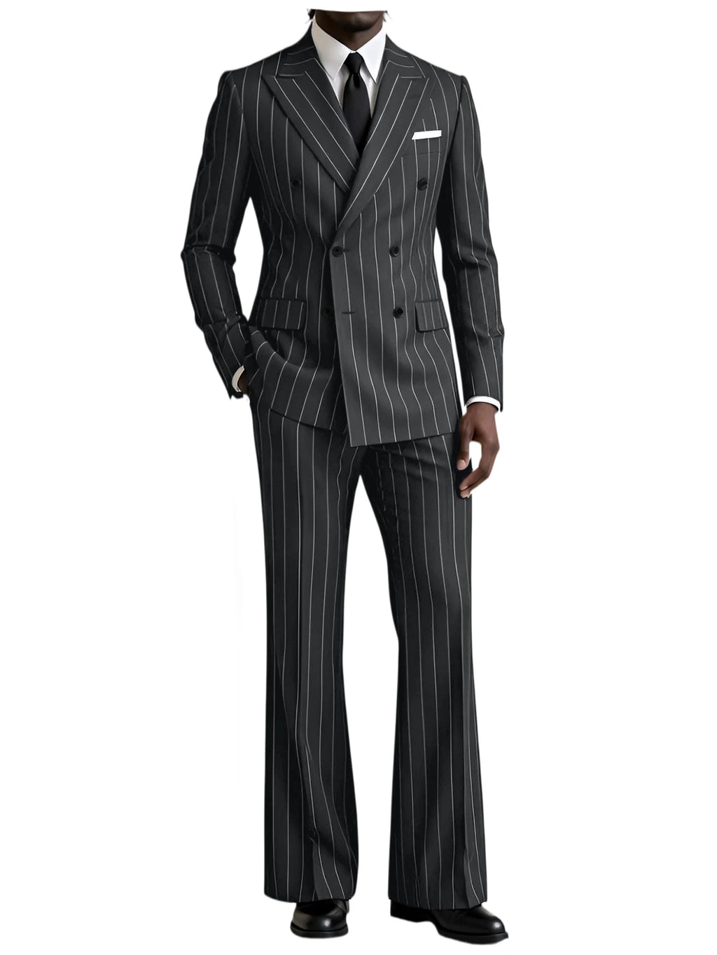 Striped Flare-Pants Formal Tuxedo Set