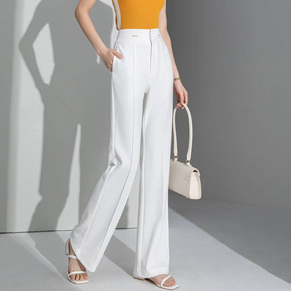 High Waist Straight Slim Pants Women