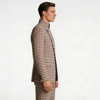 Houndstooth Mandarin-Collar Slim Suit