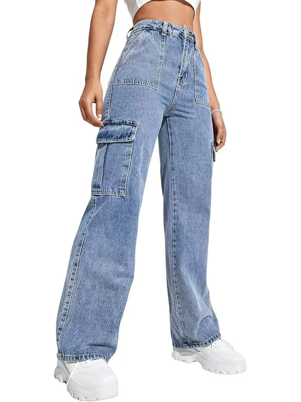 Multi-Pocket Cargo Workwear Jeans