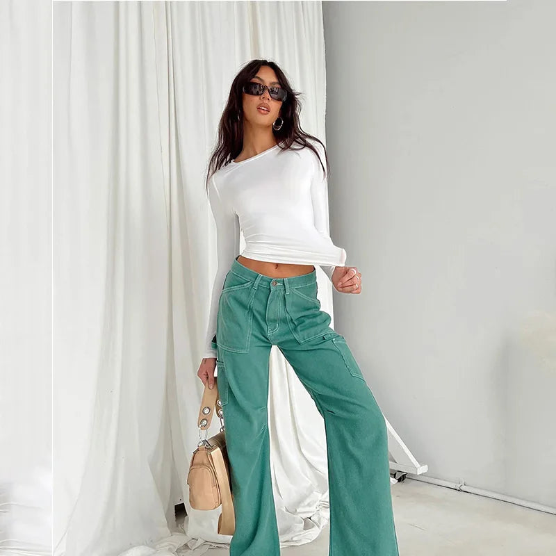 Everyday Solid Crew Neck True-To-Size Fit Crop Top