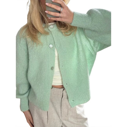 Solid Knit Button Cardigan