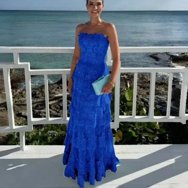 Tiered Lace Maxi Gown