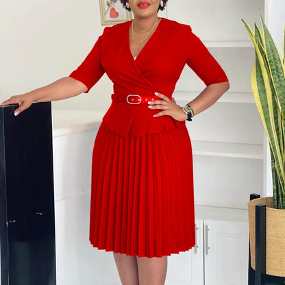 Plus Size Pleated Dress